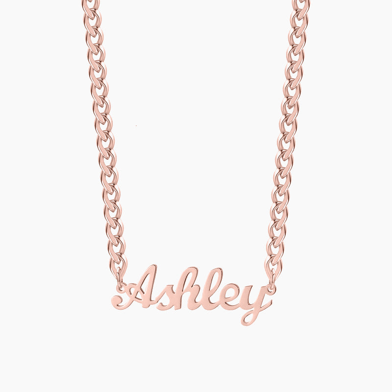 Personalised Name Necklace with Cuban Chain