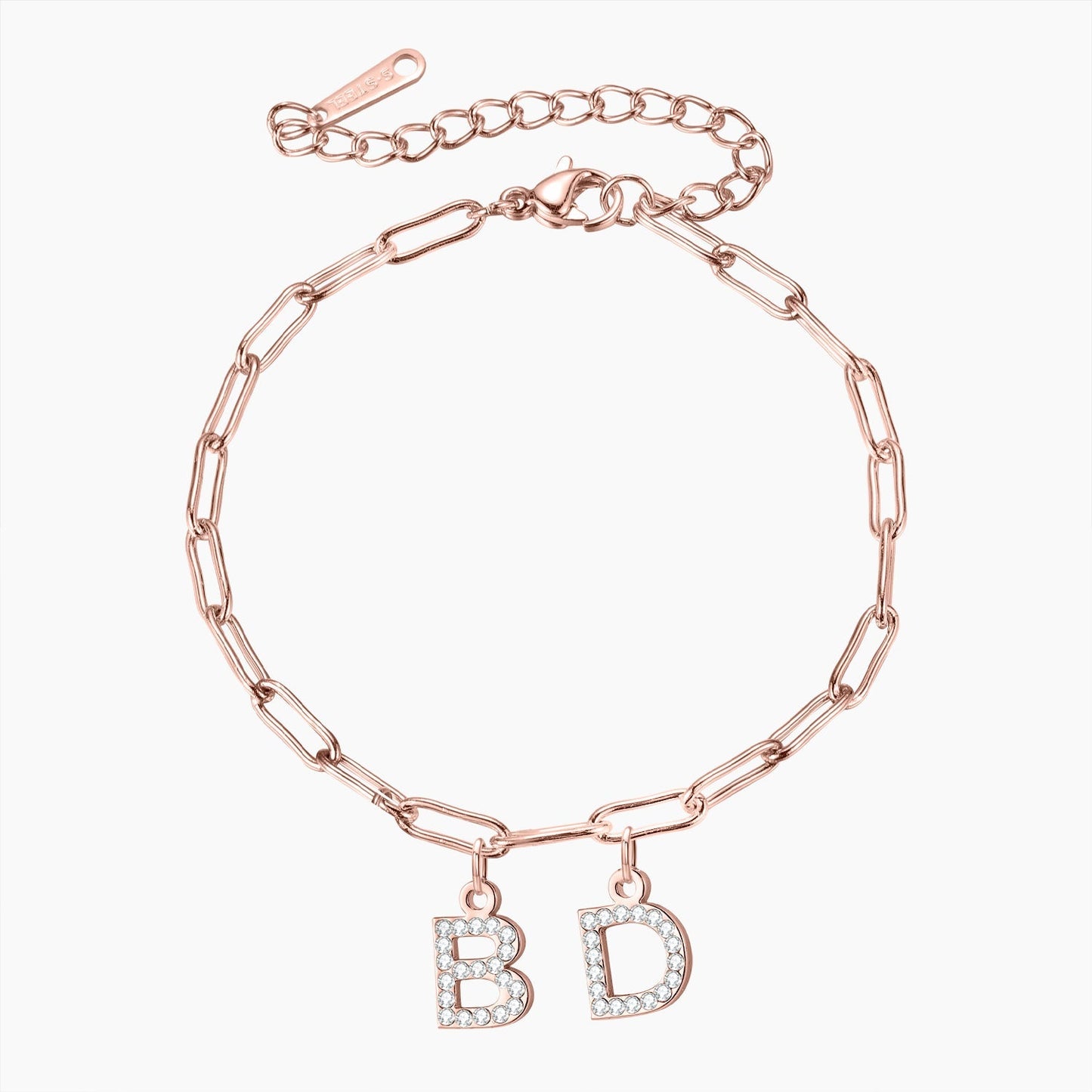 Personalized Iced Letters Bracelet | Stylish Paperclip Chain for Unique Gifts