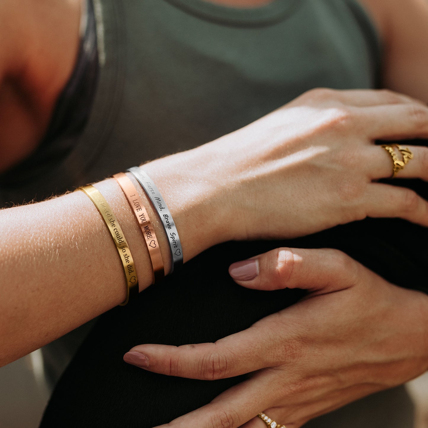 ‘Beautiful Girl You Can Do Hard Things’ Personalised Engraved Bangle