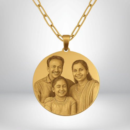 Personalised Photo Necklace | Picture Pendant with Paperclip Chain | Custom Photo Jewellery Gift