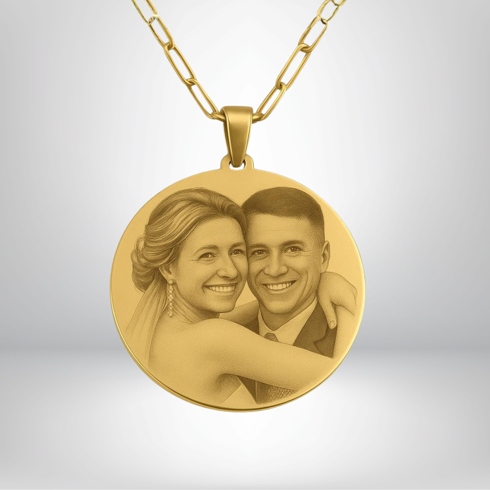 Personalised Photo Necklace | Picture Pendant with Paperclip Chain | Custom Photo Jewellery Gift