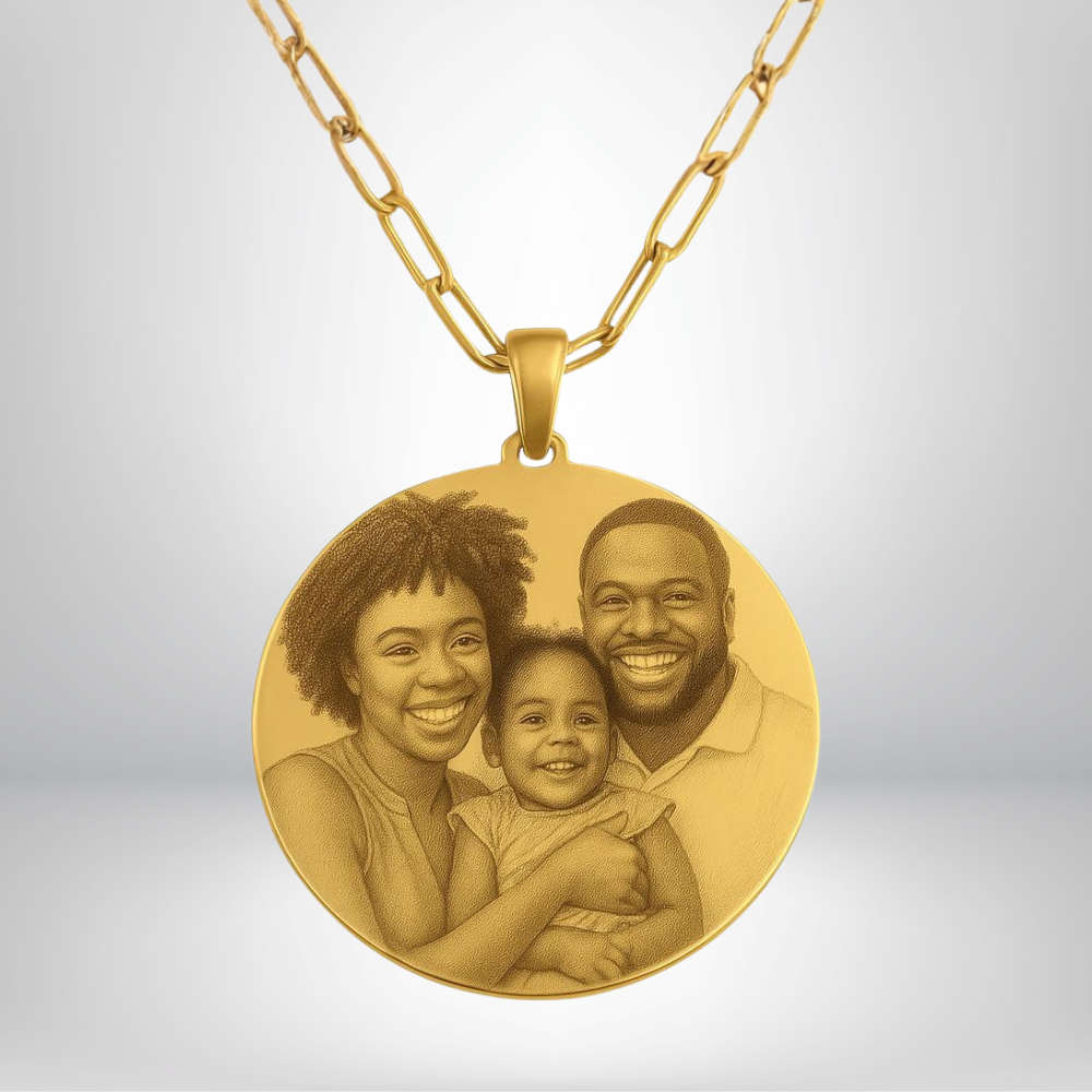 Personalised Photo Necklace | Picture Pendant with Paperclip Chain | Custom Photo Jewellery Gift