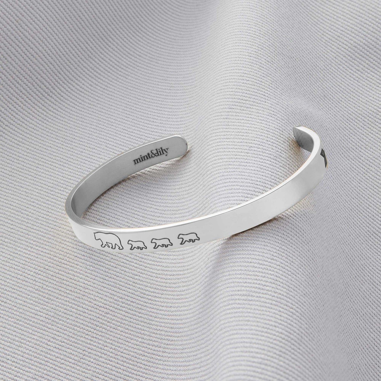 ‘Mama Bear & Her Baby Bears’ Personalised Engraved Bangle