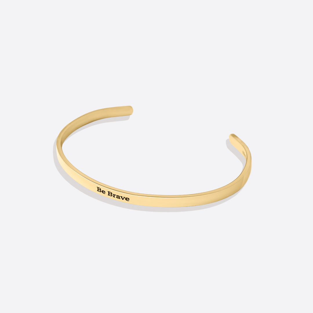 Custom Thin Personalised Engraved Cuff Bangle – Minimalist Bracelet