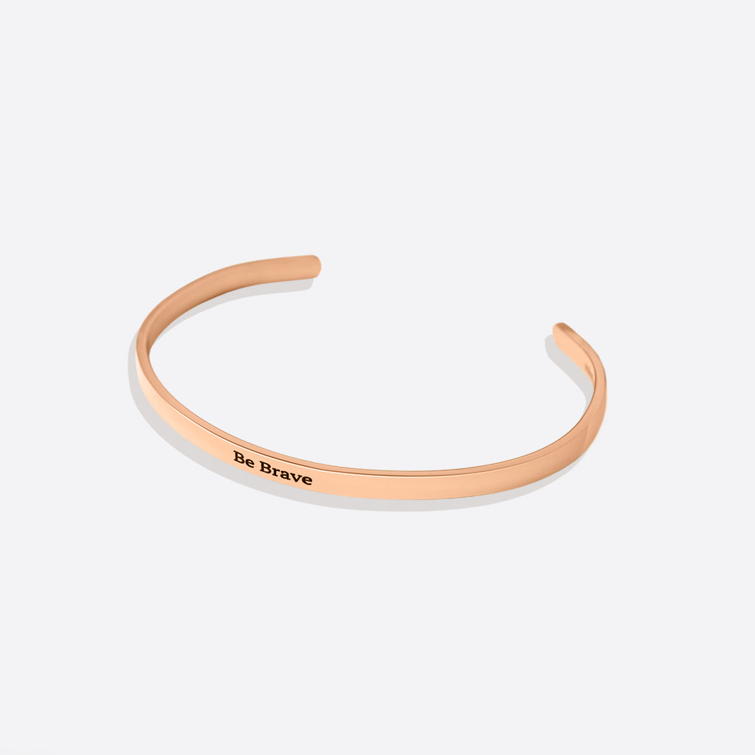 Custom Thin Personalised Engraved Cuff Bangle – Minimalist Bracelet