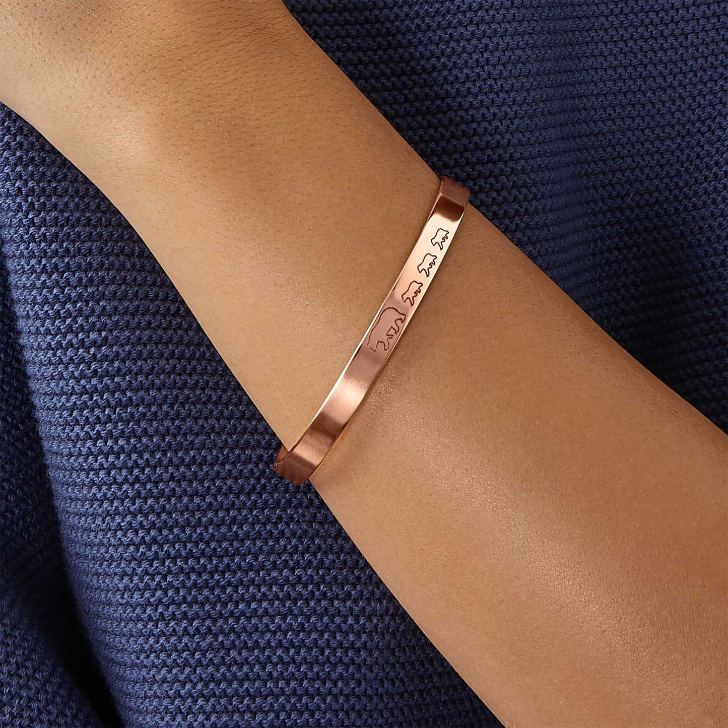 ‘Mama Bear & Her Baby Bears’ Personalised Engraved Bangle