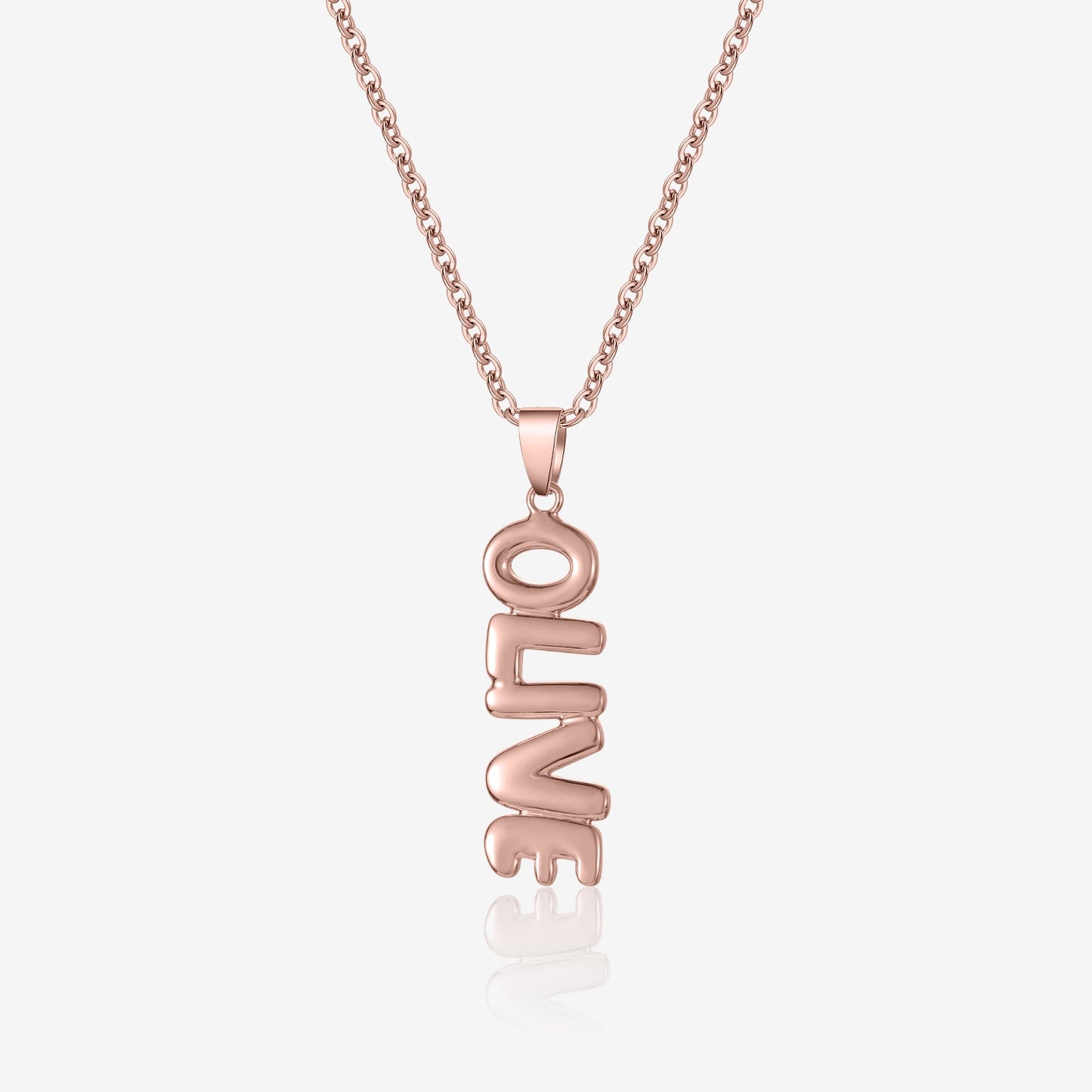 Vertical Bubble Name Necklace