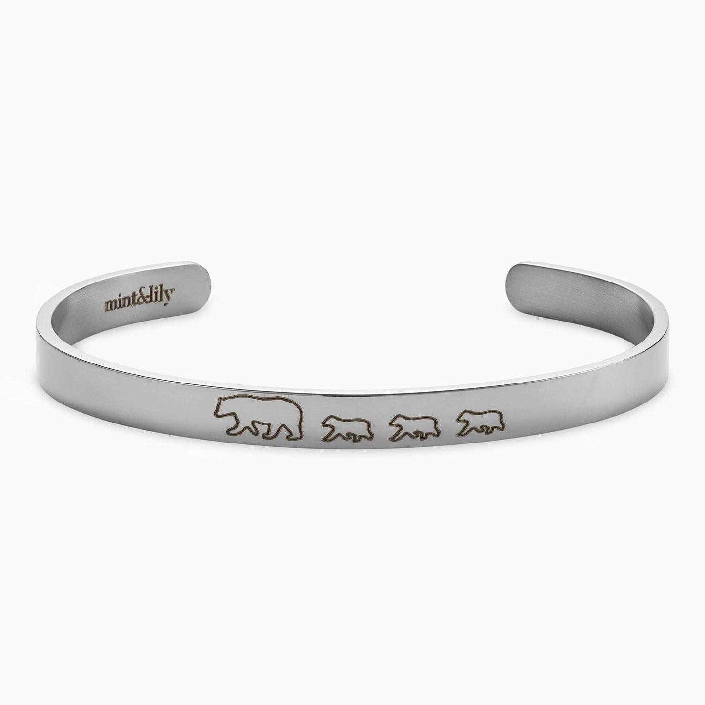 ‘Mama Bear & Her Baby Bears’ Personalised Engraved Bangle