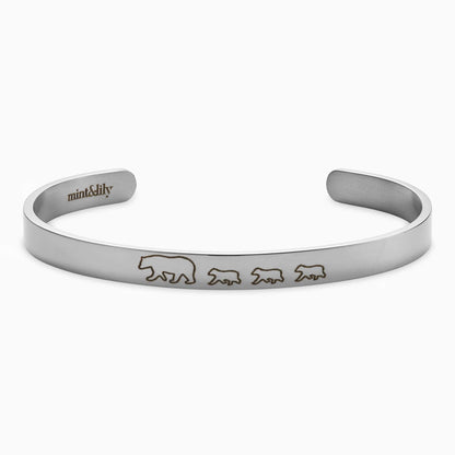 ‘Mama Bear & Her Baby Bears’ Personalised Engraved Bangle