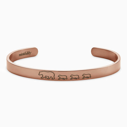 ‘Mama Bear & Her Baby Bears’ Personalised Engraved Bangle