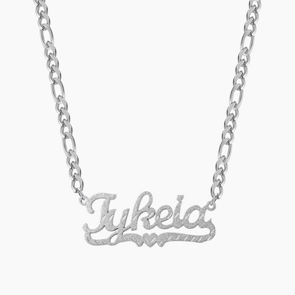 Personalised Diamond Cut Heart Name Necklace