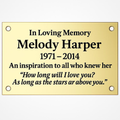 Custom Deep-Engraved Brass Memorial Plaque | Bench & Grave Marker