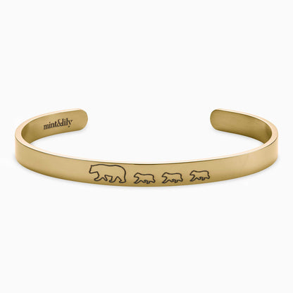 ‘Mama Bear & Her Baby Bears’ Personalised Engraved Bangle