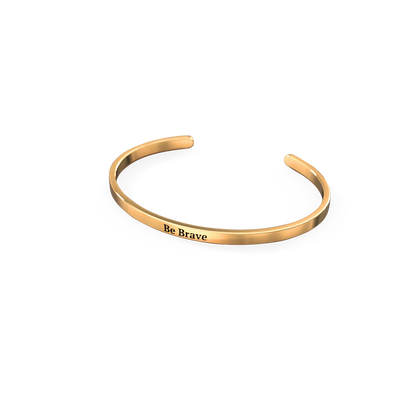 Custom Thin Personalised Engraved Cuff Bangle – Minimalist Bracelet