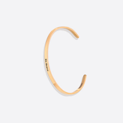 Custom Thin Personalised Engraved Cuff Bangle – Minimalist Bracelet