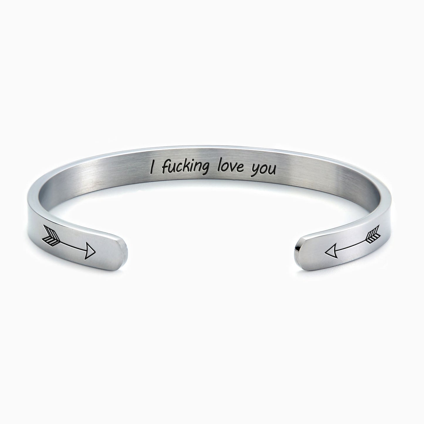 Personalised ‘I F*cking Love You’ Engraved Cuff Bangle – Cheeky Gift For Her