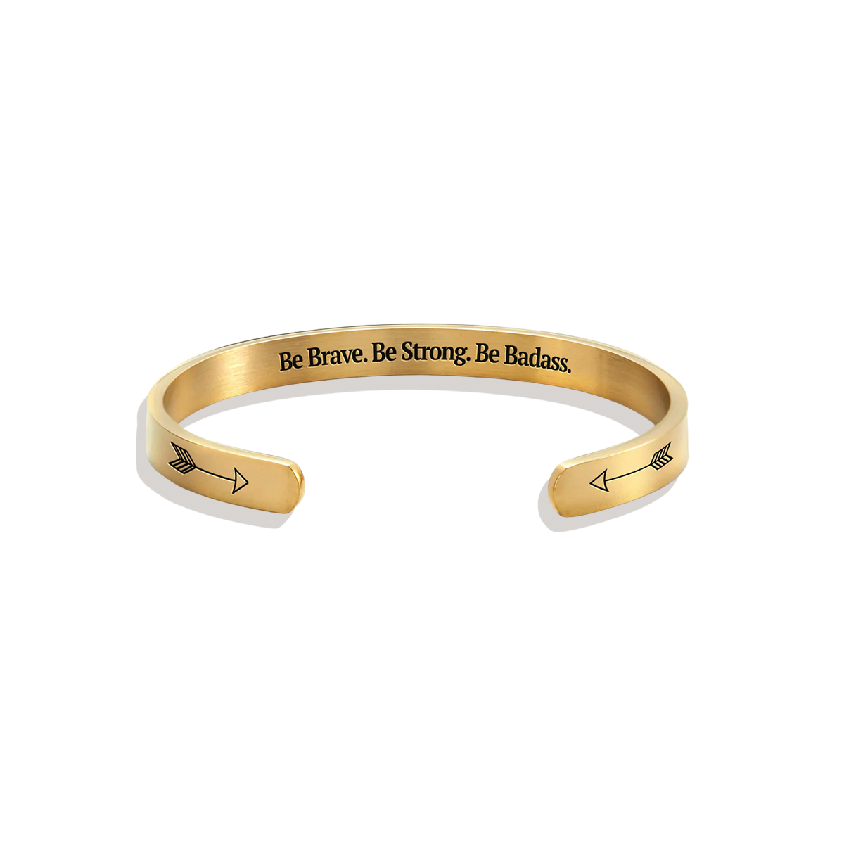 Be Brave. Be Strong. Be Badass.’ Personalised Engraved Cuff Bangle