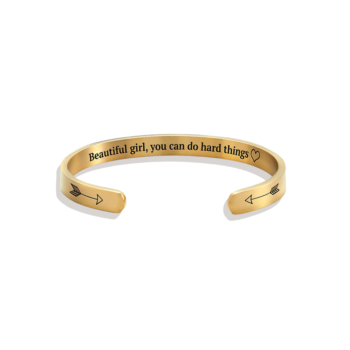 ‘Beautiful Girl You Can Do Hard Things’ Personalised Engraved Bangle