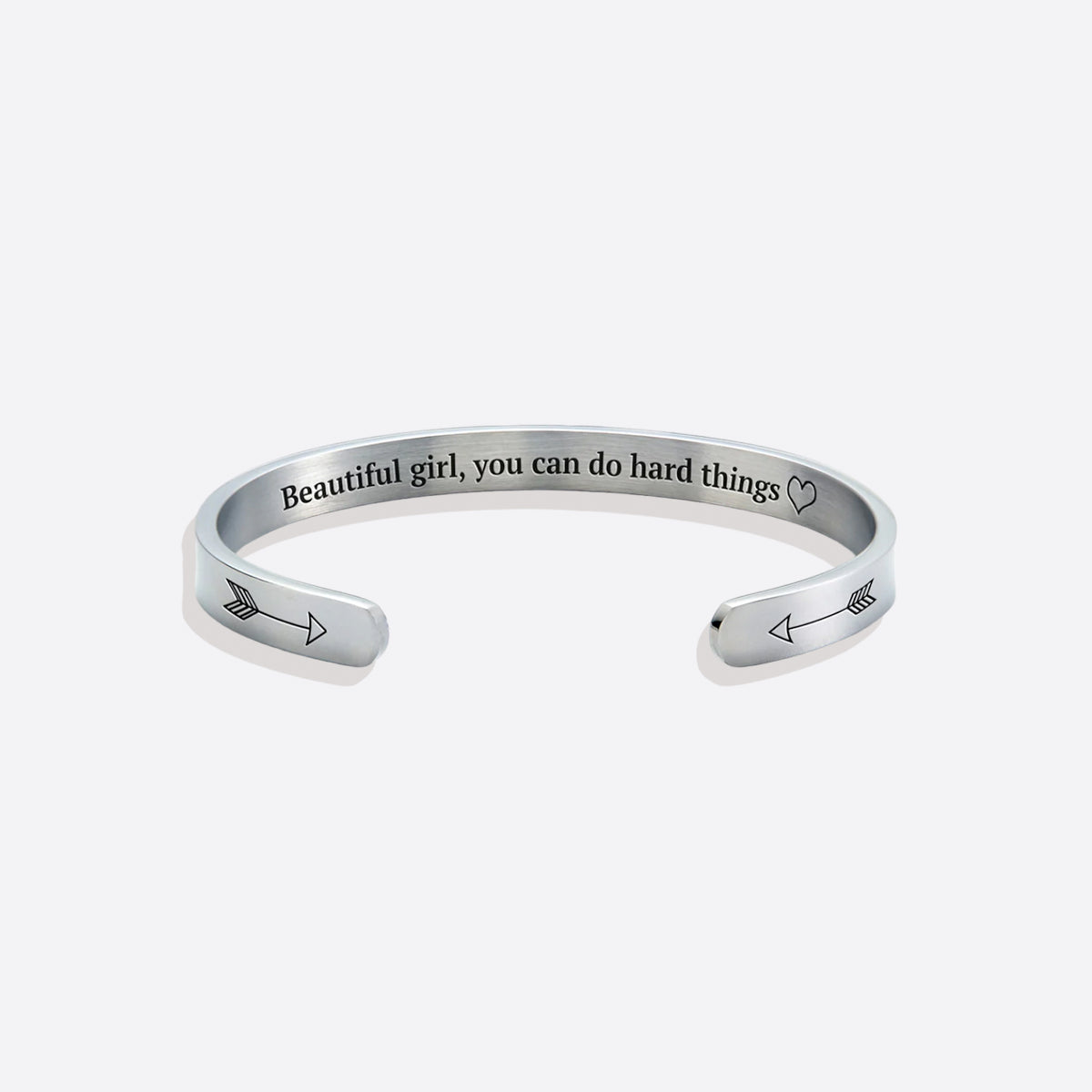 ‘Beautiful Girl You Can Do Hard Things’ Personalised Engraved Bangle