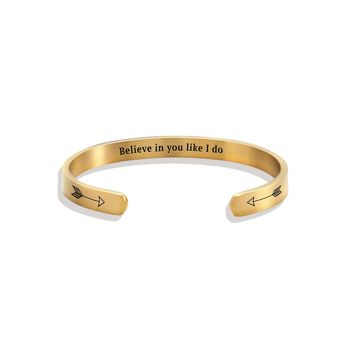 ‘Believe In You Like I Do’ Personalised Engraved Cuff Bangle