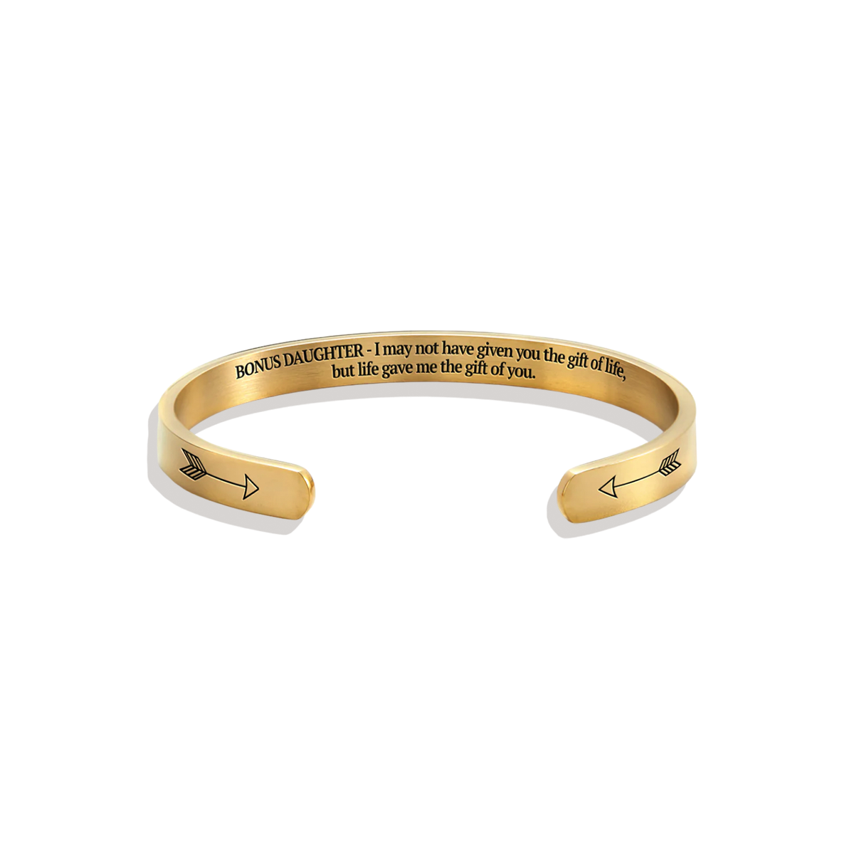 ‘Bonus Daughter’ Personalised Engraved Cuff Bangle – Step Daughter Gift