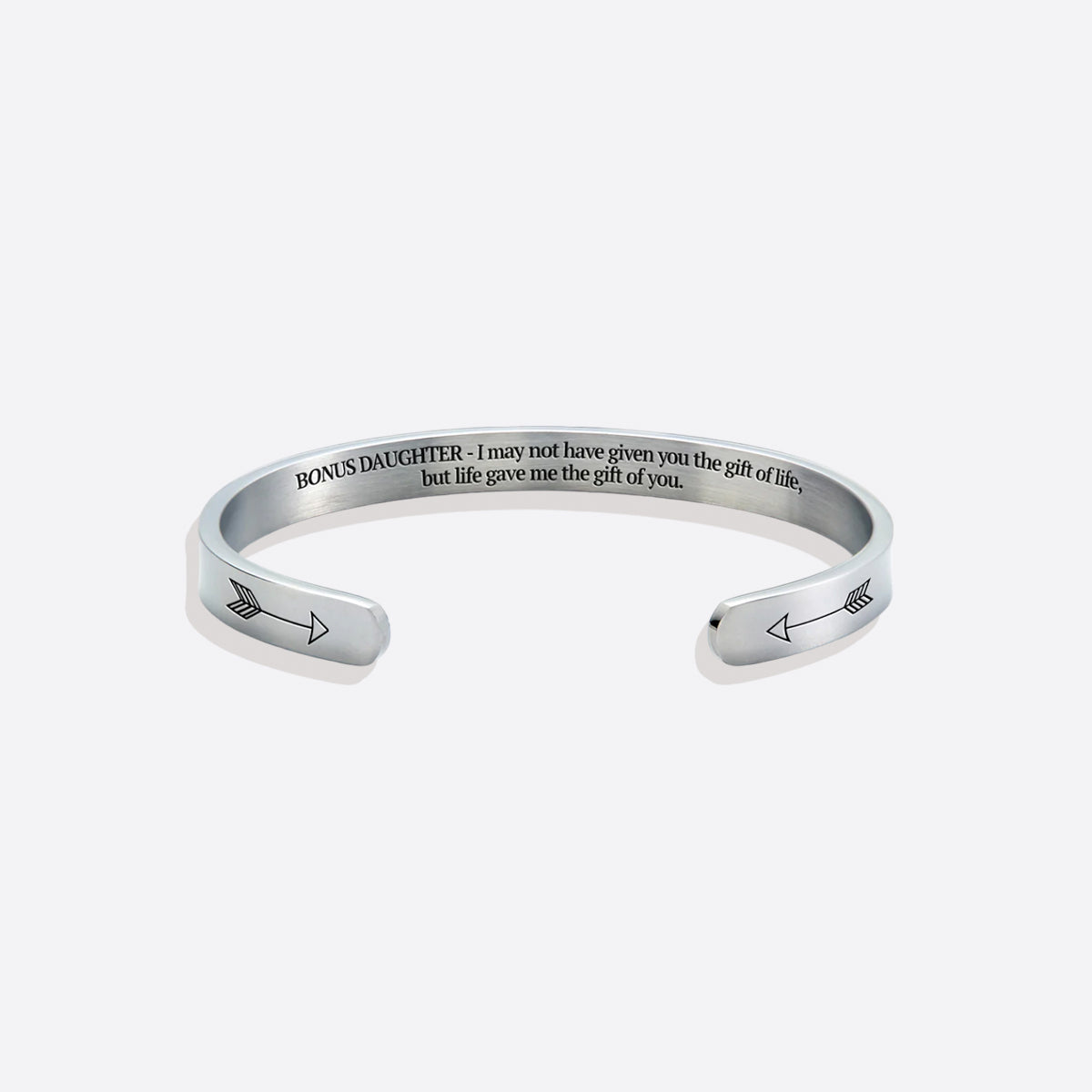 ‘Bonus Daughter’ Personalised Engraved Cuff Bangle – Step Daughter Gift