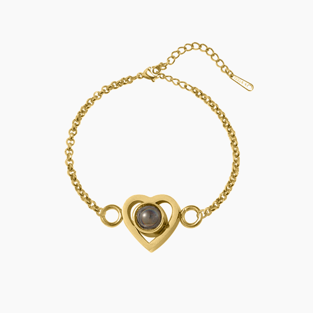 Custom Heart Photo Bracelet with Hidden Picture Reveal | Personalized Keepsake for Cherished Memories