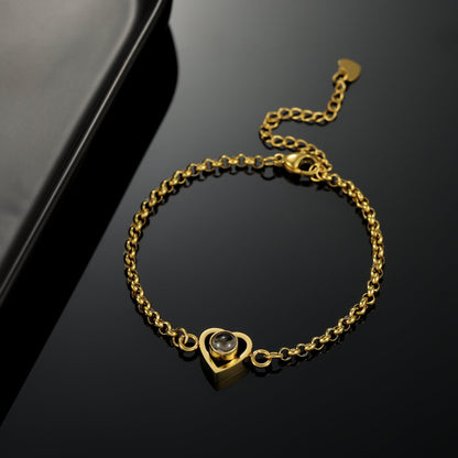 Custom Heart Photo Bracelet with Hidden Picture Reveal | Personalized Keepsake for Cherished Memories