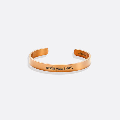 Fully Custom Personalised Engraved Cuff Bangle – Bespoke Message