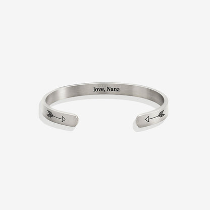 Fully Custom Personalised Engraved Cuff Bangle – Bespoke Message