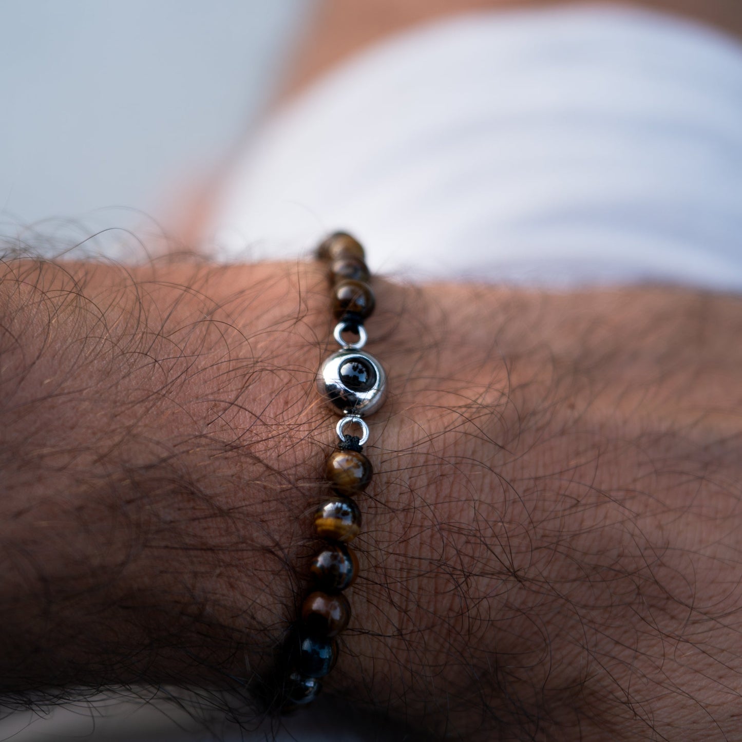 Personalised Photo Bracelet – Pearl Style