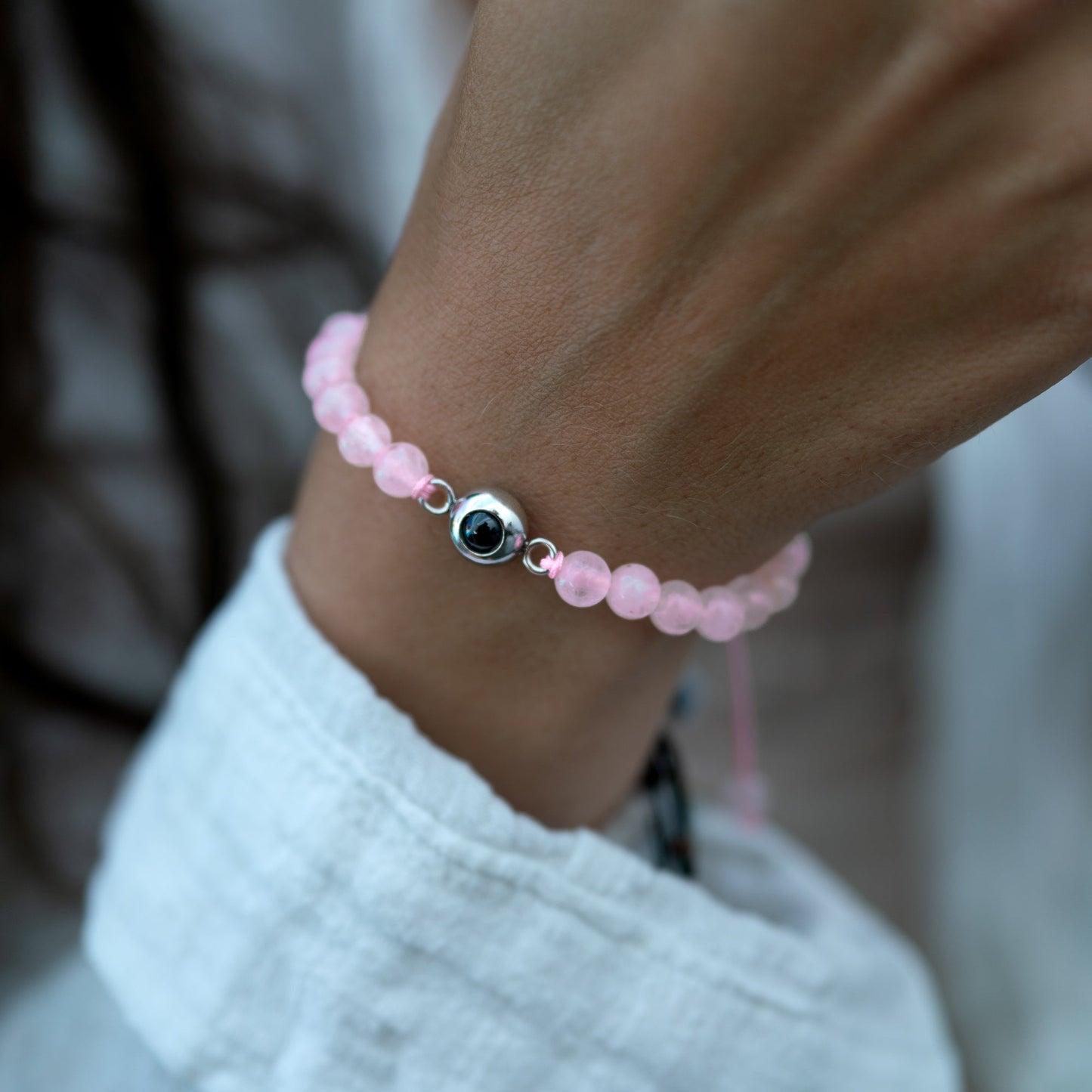 Personalised Photo Bracelet – Pearl Style