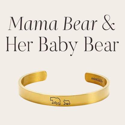 ‘Mama Bear & Her Baby Bears’ Personalised Engraved Bangle