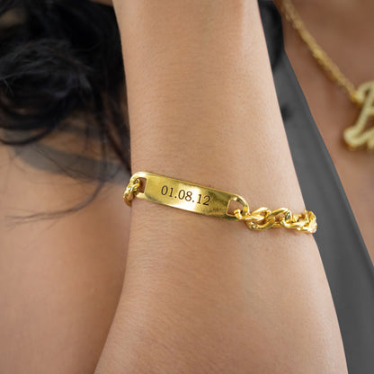 Engraved Cuban Link Bracelet with Custom Name | Stylish Stainless Steel Gift for Loved Ones