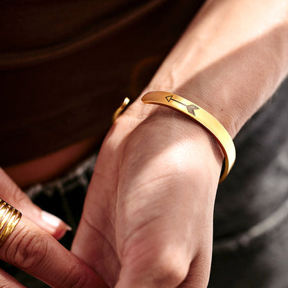 Fully Custom Personalised Engraved Cuff Bangle – Bespoke Message