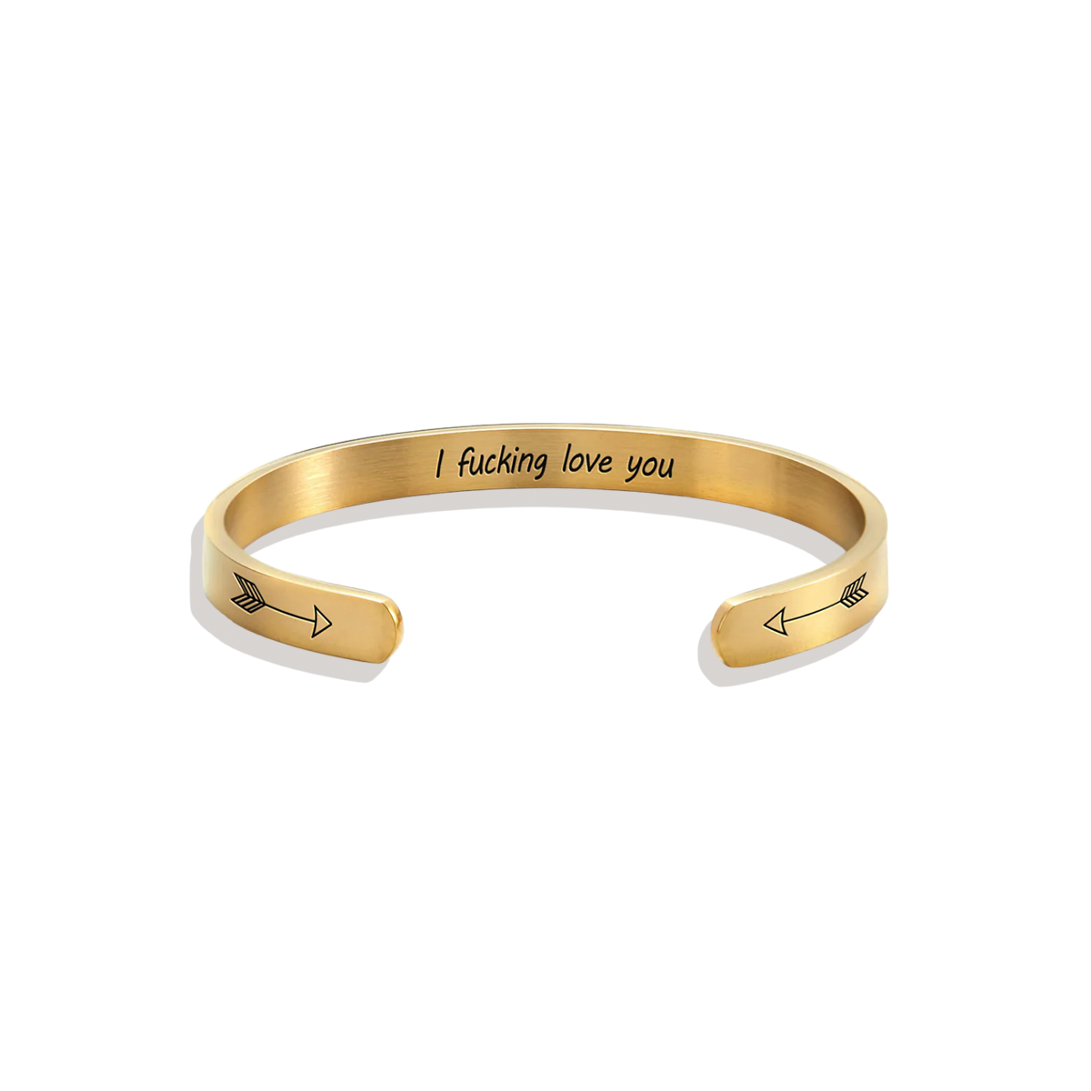 Personalised ‘I F*cking Love You’ Engraved Cuff Bangle – Cheeky Gift For Her