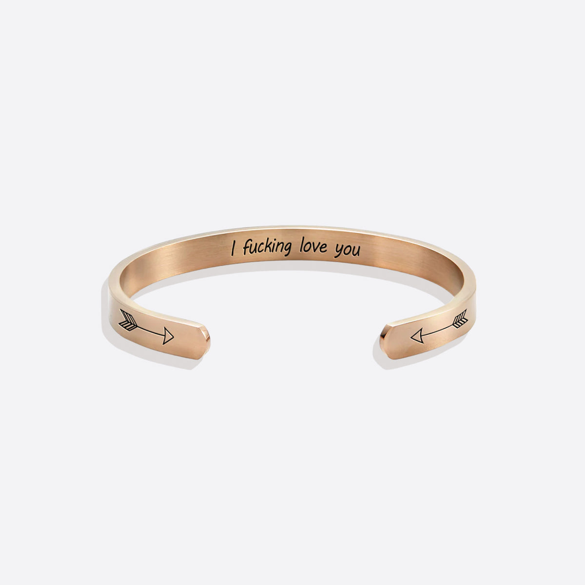 Personalised ‘I F*cking Love You’ Engraved Cuff Bangle – Cheeky Gift For Her