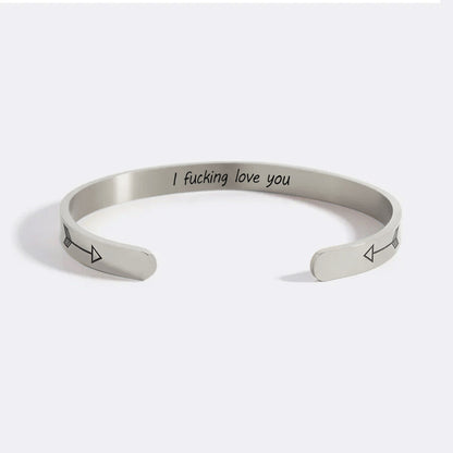 Personalised ‘I F*cking Love You’ Engraved Cuff Bangle – Cheeky Gift For Her