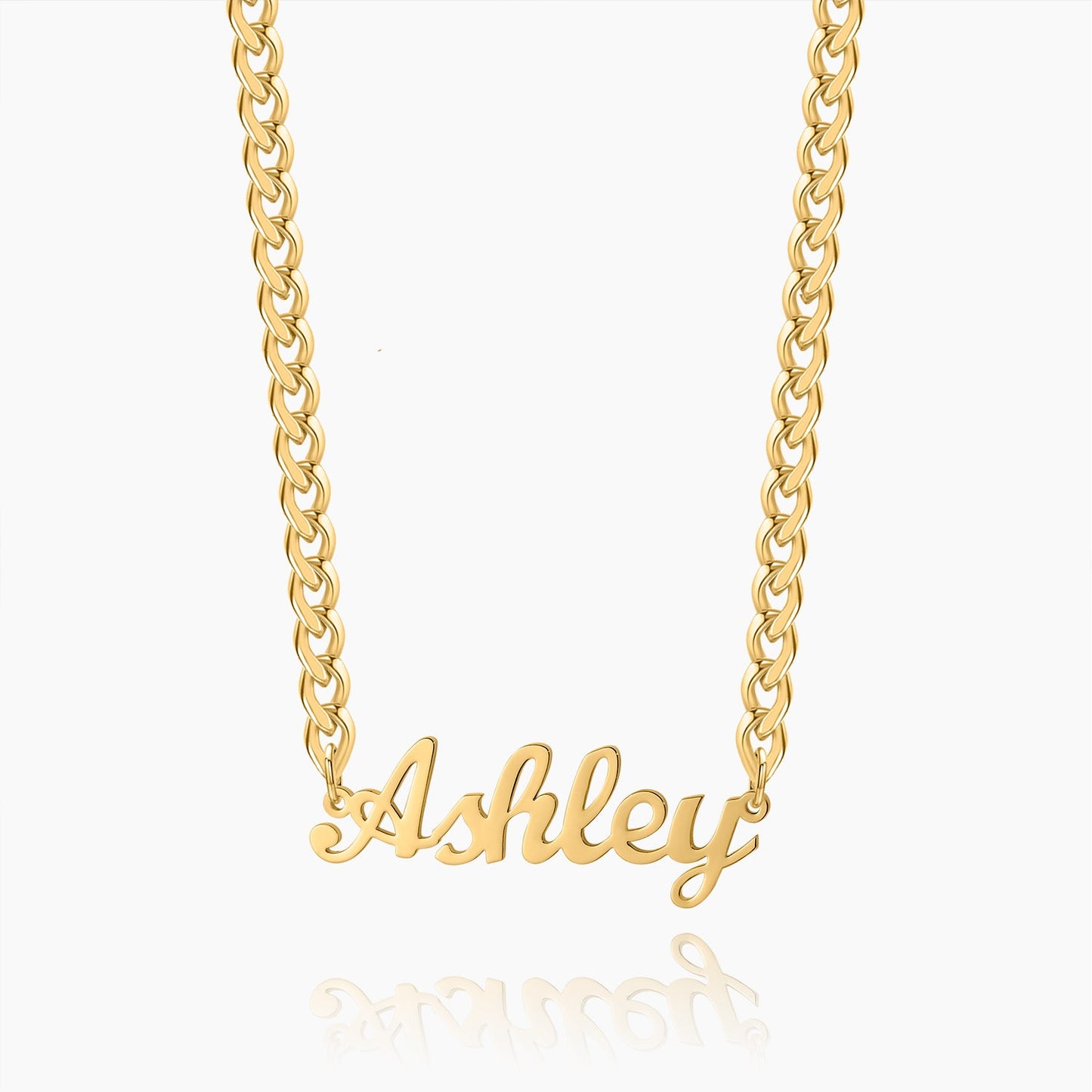 Personalised Name Necklace with Cuban Chain