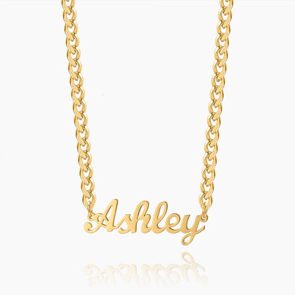 Personalised Name Necklace with Cuban Chain
