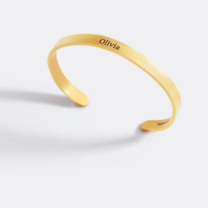 Fully Custom Personalised Engraved Cuff Bangle – Bespoke Message