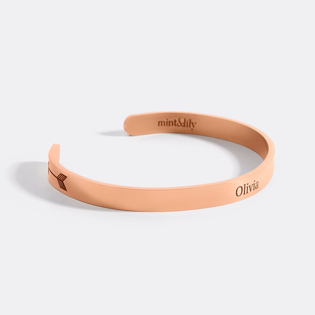Fully Custom Personalised Engraved Cuff Bangle – Bespoke Message