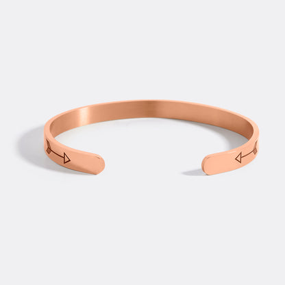 Fully Custom Personalised Engraved Cuff Bangle – Bespoke Message