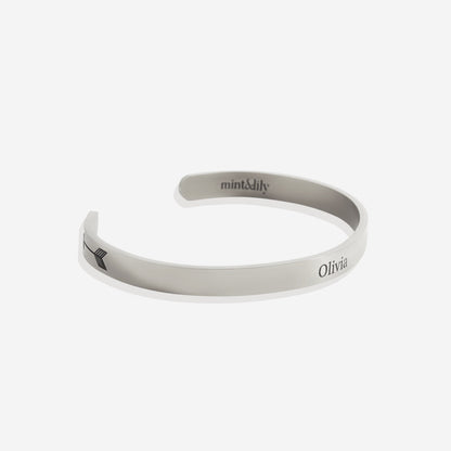 Fully Custom Personalised Engraved Cuff Bangle – Bespoke Message