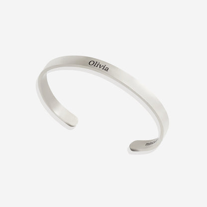 Fully Custom Personalised Engraved Cuff Bangle – Bespoke Message