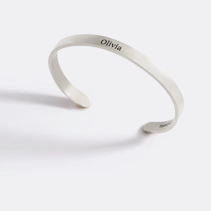 Fully Custom Personalised Engraved Cuff Bangle – Bespoke Message