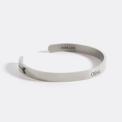 Fully Custom Personalised Engraved Cuff Bangle – Bespoke Message
