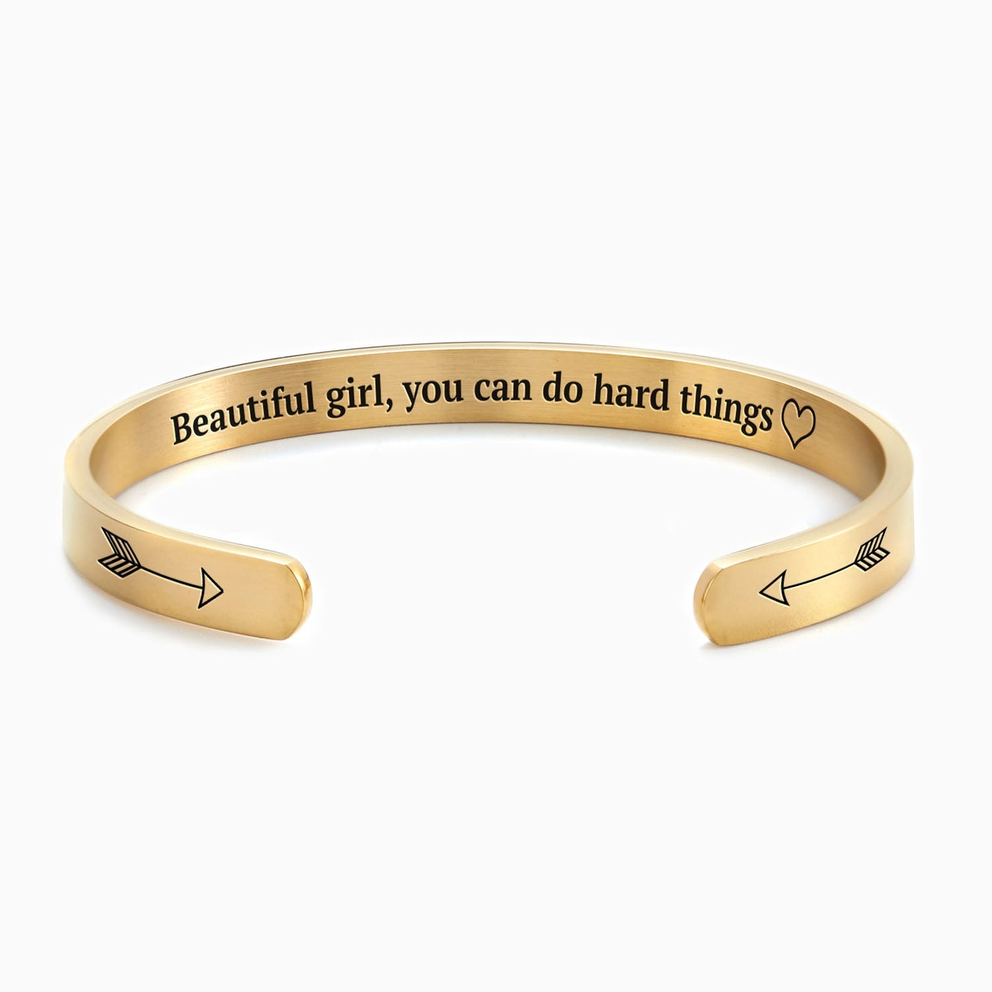 ‘Beautiful Girl You Can Do Hard Things’ Personalised Engraved Bangle