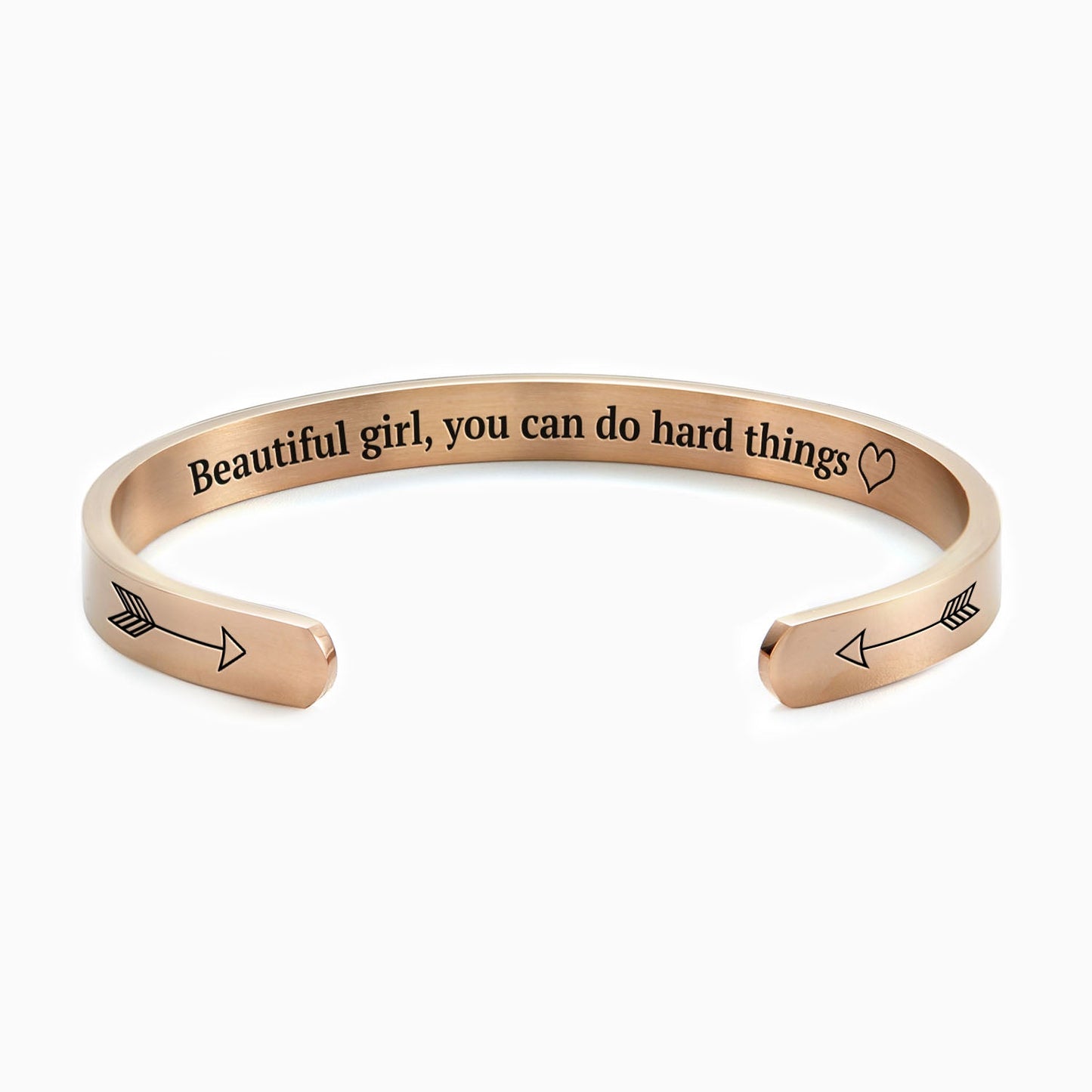 ‘Beautiful Girl You Can Do Hard Things’ Personalised Engraved Bangle