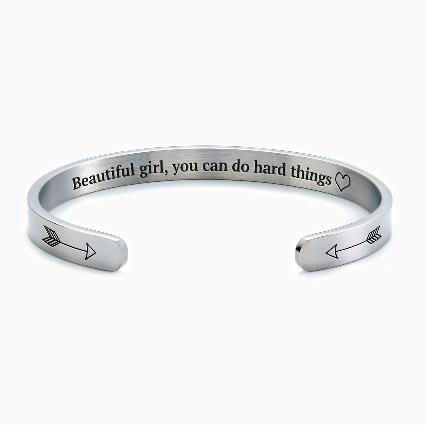‘Beautiful Girl You Can Do Hard Things’ Personalised Engraved Bangle